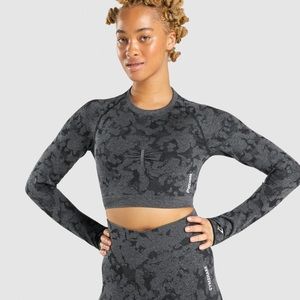 Gymshark Adapt Camo Seamless Long Sleeve Crop Top